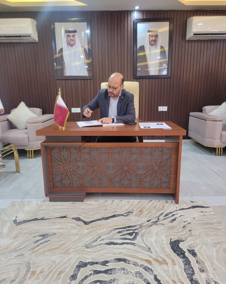 whosudan's tweet photo. Last week @WHO Representative #Sudan @DrShible presented his condolences to H.E. Amb. Mohamed Bin Ibrahim Alsada on the passing of His Highness Sheik Hamad bin Khalifa Al Thani, former Emir of the State of Qatar, as he signed the condolences book at the Embassy of Qatar in Sudan. https://t.co/AWyXKoAbIa
