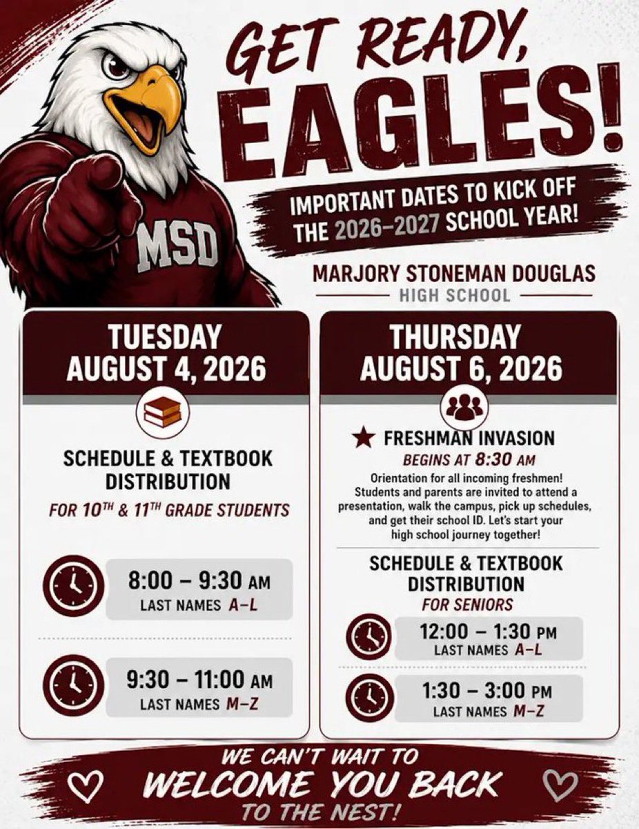 MSDHighSchool's tweet photo. It’s almost that time eagles! 🦅 https://t.co/bJM4rPA18T
