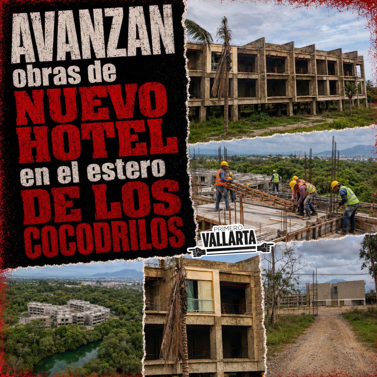 VallartaPrimero's tweet photo. 𝗖𝗢𝗡𝗦𝗧𝗥𝗨𝗬𝗘𝗡 𝗚𝗥𝗔𝗡 𝗛𝗢𝗧𝗘𝗟 𝗘𝗡 𝗘𝗟 𝗛𝗔́𝗕𝗜𝗧𝗔𝗧 𝗗𝗘 𝗟𝗢𝗦 𝗖𝗢𝗖𝗢𝗗𝗥𝗜𝗟𝗢𝗦
#PrimeroVallarta #PuertoVallarta #Vallarta #Cocodrilos #Hotel
https://t.co/aGVsGaGmiW https://t.co/qZ4TASc43d
