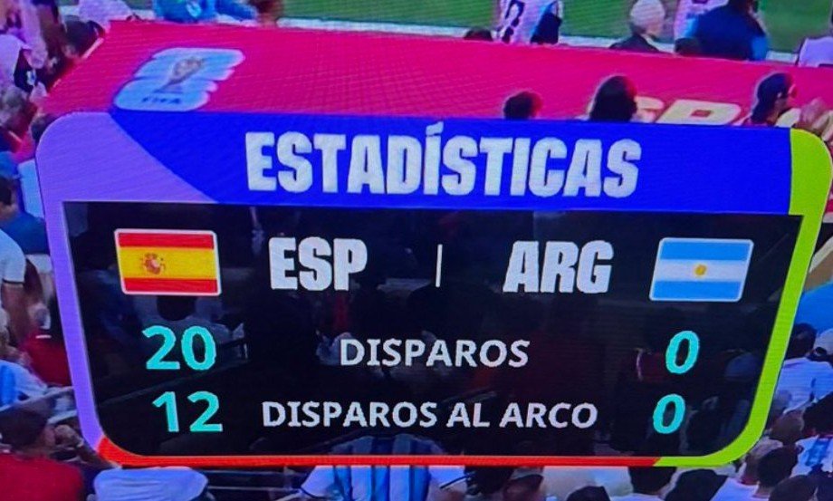 Mihai11ovich's tweet photo. @Virrey__ El TUCO que se comieron con España pocas veces se vio en la historia del fútbol. Argentina no agarró la pelota en todo el partido!!!! https://t.co/crhGBqeWL5