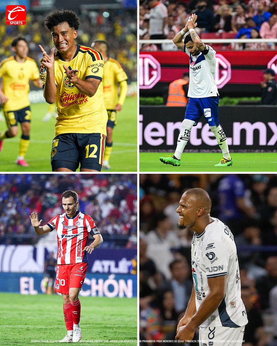 calientesports's tweet photo. ¡TREMENDOS GOLAZOS DE LA PRIMERA JORNADA DE LA LIGA MX! ⚽️🙌

¿Quién metió el mejor golazo? 👀

🦅 Isaías Violante
👹 Alexis Vega
🔴⚪️ Sébastien Salles-Lamonge
🦫 Salomón Rondón

#MásAcciónMásDiversión #BienvenidosAlJuego https://t.co/muAYtu8ui0
