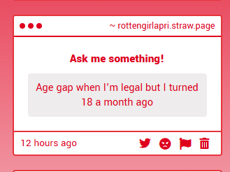 RottenGirlAppi's tweet photo. Barely legal... 18 is still brat bait im sorry one trip to a bar or a club and someone is going to SNATCH you up
U GOT A 50/50: some fat daddy or evil mommy just taking u away..

u cant quite drink yet so maybe ur safe... or maybe u go in anyway,,, maybe u want to get taken, maybe you WANT to get snatched up, maybe someone slips something cute and fizzy into your drink,, 
maybe you pretend not to notice and look them in the eyes as you drink it... everything getting blurry as they smile at you.. 

"God, aren't you just the cutest little thing... You said you're how old now? 18... wow, you certainly aged gracefully... remind me of my daughter"

but your hands are tied, your trapped in someone's basement, mouth covered in tape... you just wanted to leave your house, be an adult, live the world for yourself... Well... you might never be independent again but... at least somebody's still taking care of you...

oh well.. I hear Stockholm syndrome is quite nice at least..