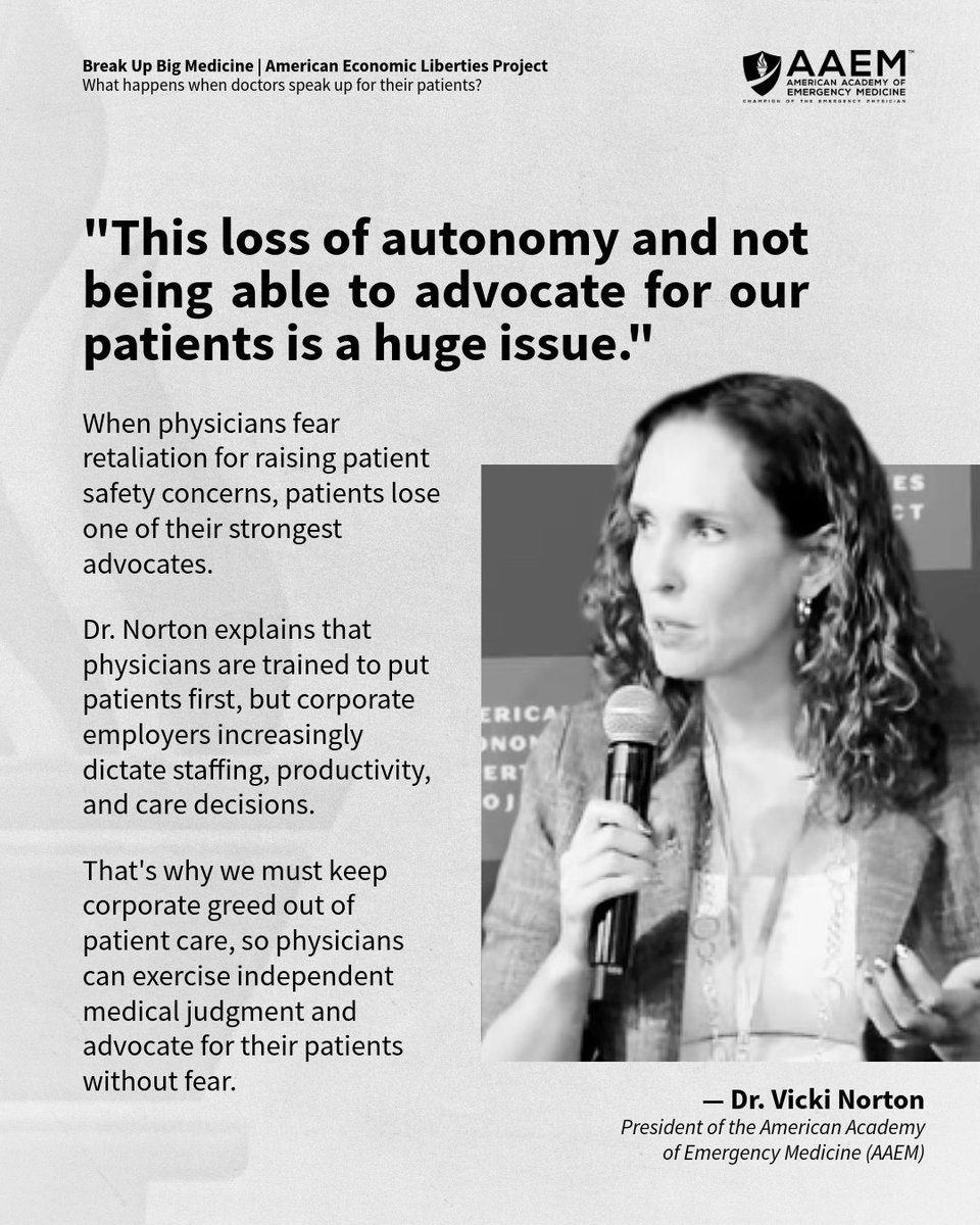 aaeminfo's tweet photo. On June 25, AAEM President Dr. Vicki Norton joined @econliberties & The Century Foundation for the #BreakUpBigMedicine event, advocating for physician autonomy and a patient-centered, physician-led healthcare system.
Watch here: https://t.co/sm7TwJjDiC
#AAEM #CPOM #PatientCare https://t.co/pkOKYii73S
