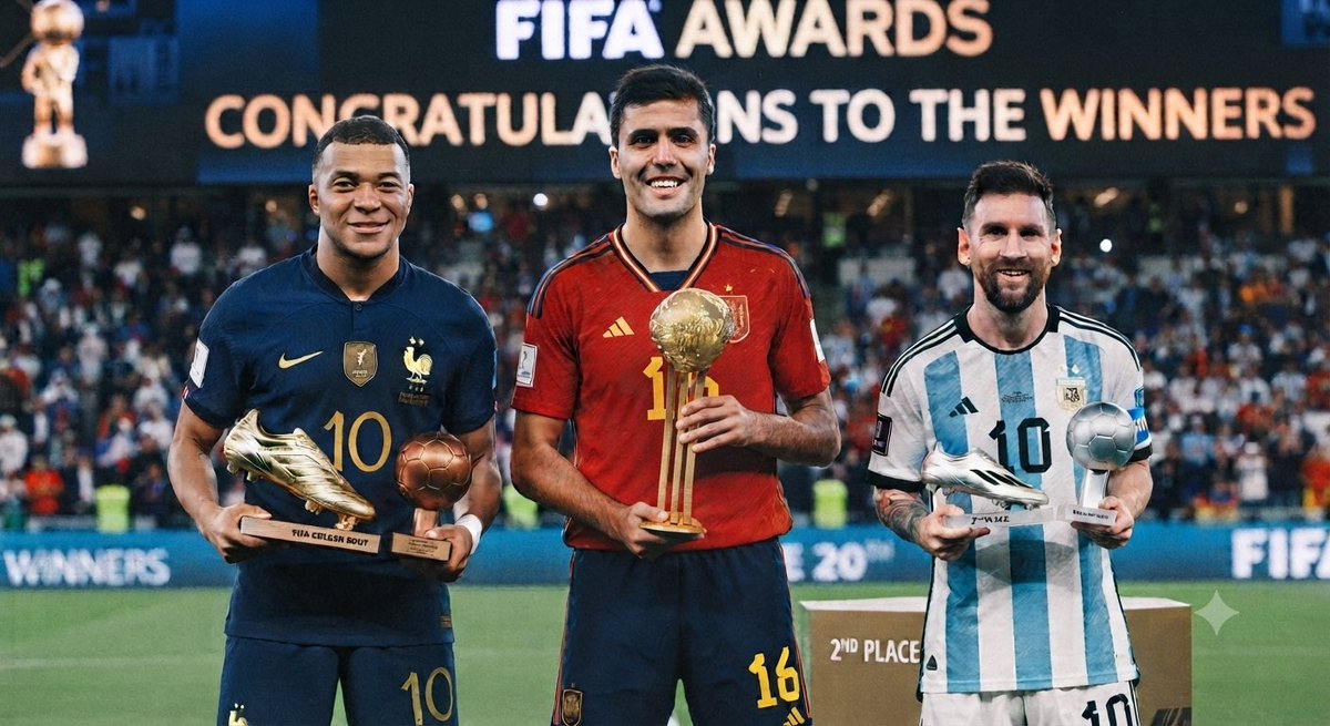 Colerepublic's tweet photo. Just Finding Out these existed 

FIFA golden ball: Rodri 🥇 

FIFA golden boot: Mbappe 🥇

FIFA golden Glove: Unai Simone 🥇

FIFA young player: Curbasi 🥇

FIFA silver Ball: Messi 🥈

FIFA silver Boot: Messi 🥈

FIFA Bronze boot: Bellingham 🥉

FIFA Bronze Ball: Mbappe 🥉 https://t.co/T1JJVzr8WD