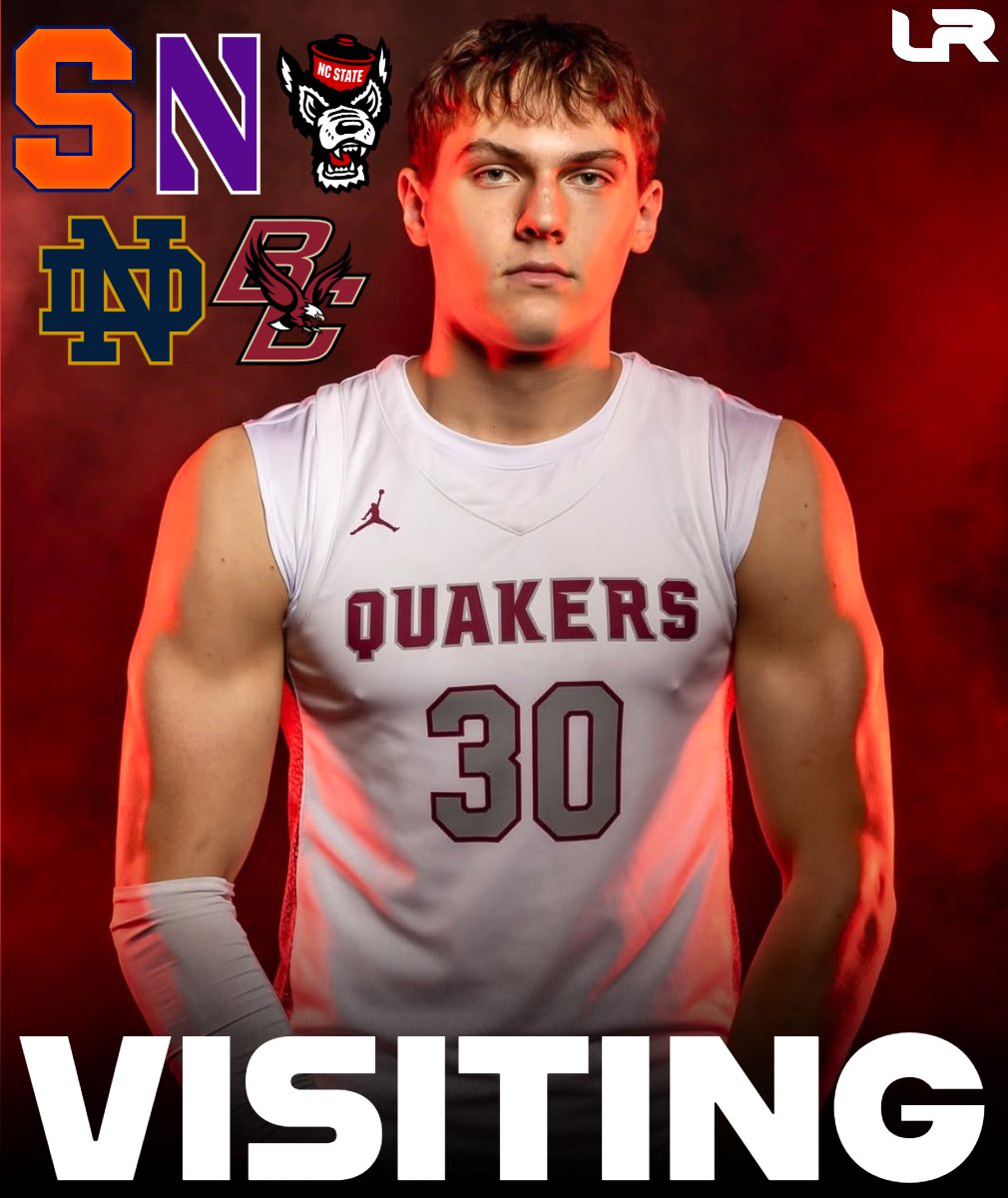 KayserHoops's tweet photo. NEWS: 2027 4⭐ Ian Condon tells @LeagueRDY he's locked in four official visits with another still in the works:

Syracuse: Sept. 1st-2nd
Boston College: Sept. 11th-12th
Notre Dame: Sept. 18th-19th
Northwestern: Oct. 2nd-3rd
NC State: TBD

Condon is a 6-foot-7 forward out of @SidwellMBB who can score it in a variety of ways. Has a versatile offensive skillset.