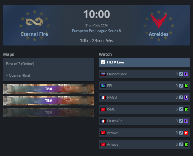 GoodiniCS's tweet photo. At 10 CEST we play vs @eternalfiregg at @epl_esports https://t.co/ysJugkxmqv