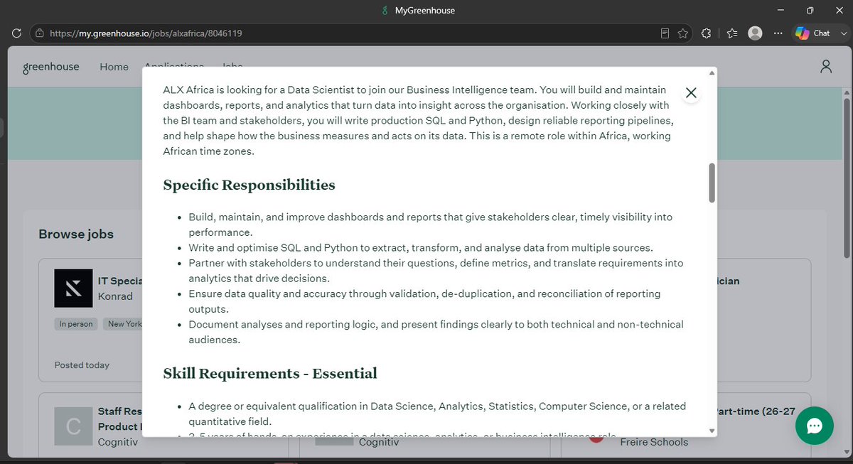 gaagana_'s tweet photo. APPLY NOW‼️

Remote Job Opportunity

ALX Africa is Hiring a Data Scientist
Link: https://t.co/rIkvMBCri6

Check the comments for more information: https://t.co/68astl0sn9
