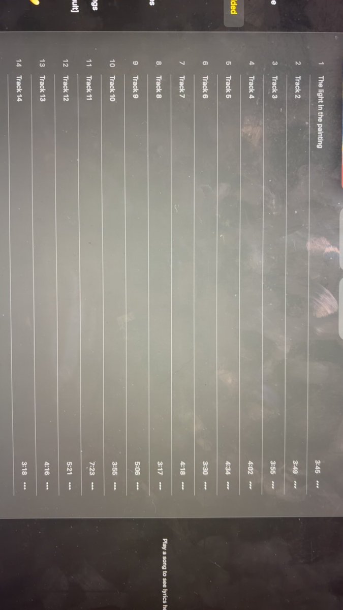 long_live5's tweet photo. lengths of thr songs on lizzy’s new album!!!!! a 7.5 minute one!!!!! https://t.co/eKPrF1q3UH