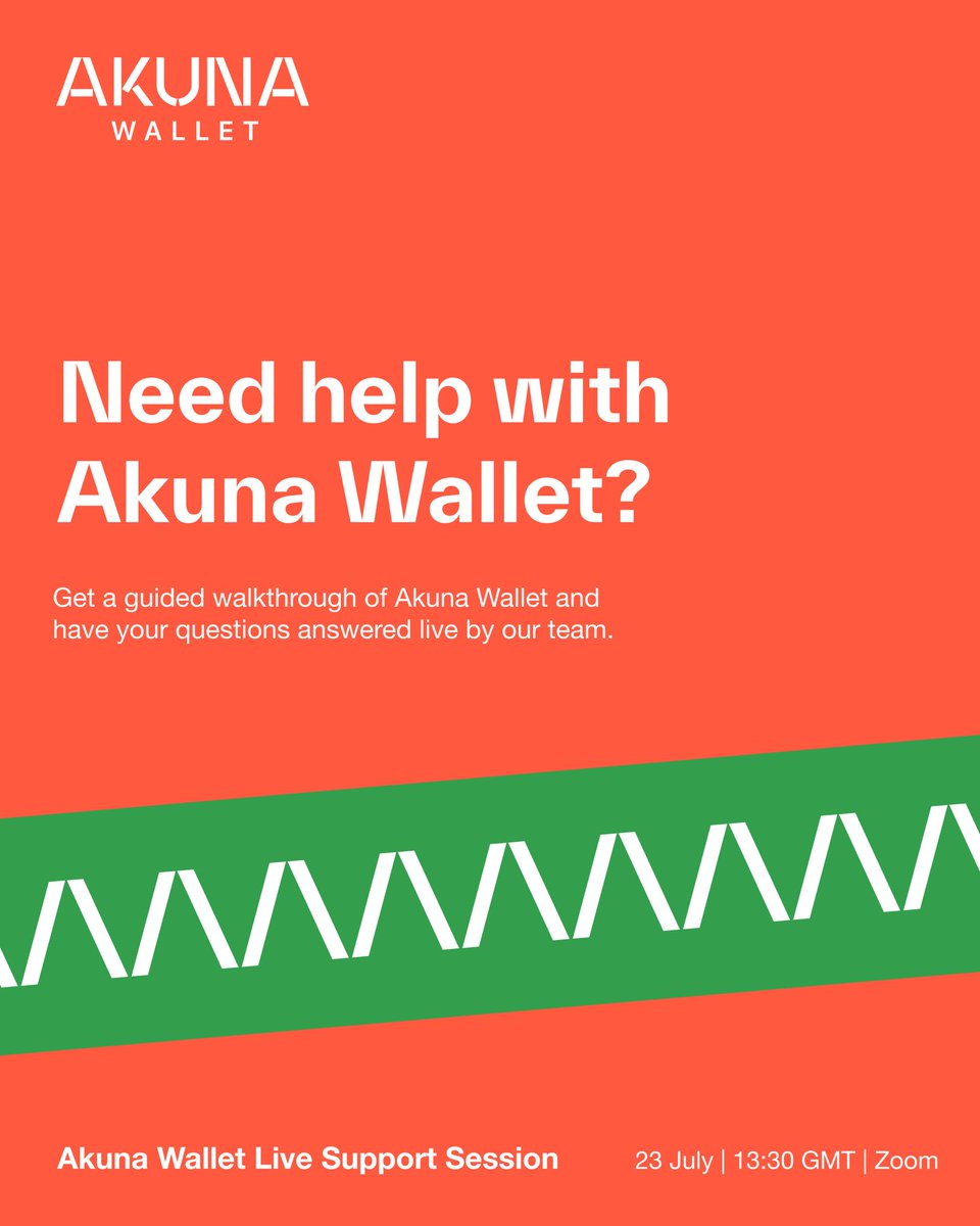 akunawallet's tweet photo. No question is too small.

If you've been meaning to explore the wallet but aren't sure where to start, this session is for you. 

Join our team for a live walkthrough where we'll show you how the platform works, share helpful tips and answer your questions in real time.

📅 23 July 2026 ⏰ 13:30 GMT

Register now: https://t.co/PWBRbOc2JS