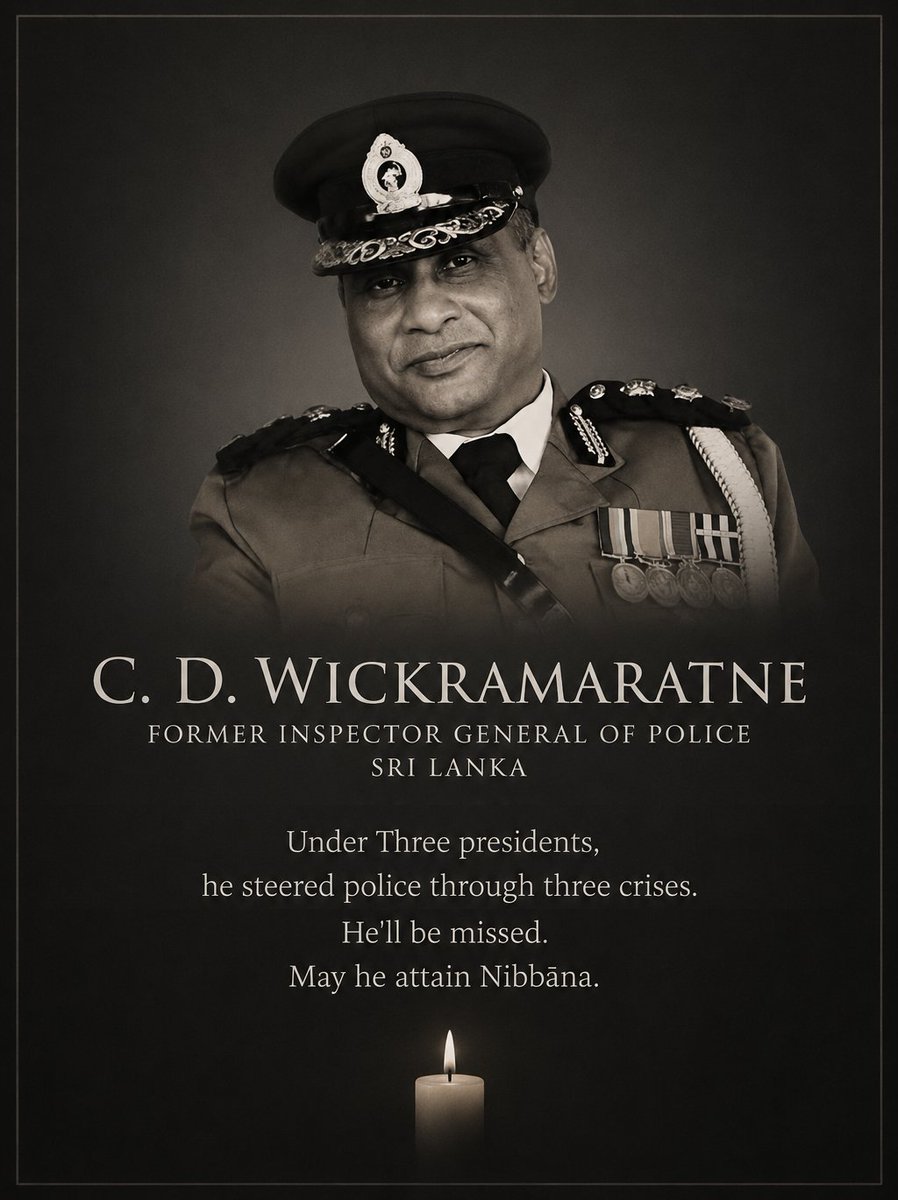 AnushkaMA's tweet photo. Mr. C.D. Wickramaratne served the country under 3 presidents, 3 govs, and through 3 major crises: the post-Easter attack period, the COVID-19 pandemic, and the "Aragalaya" protests. Of all these, his stewardship of the police during the "Aragalaya" deserves special praise. 
(1/2) https://t.co/ZBxh0RMroa
