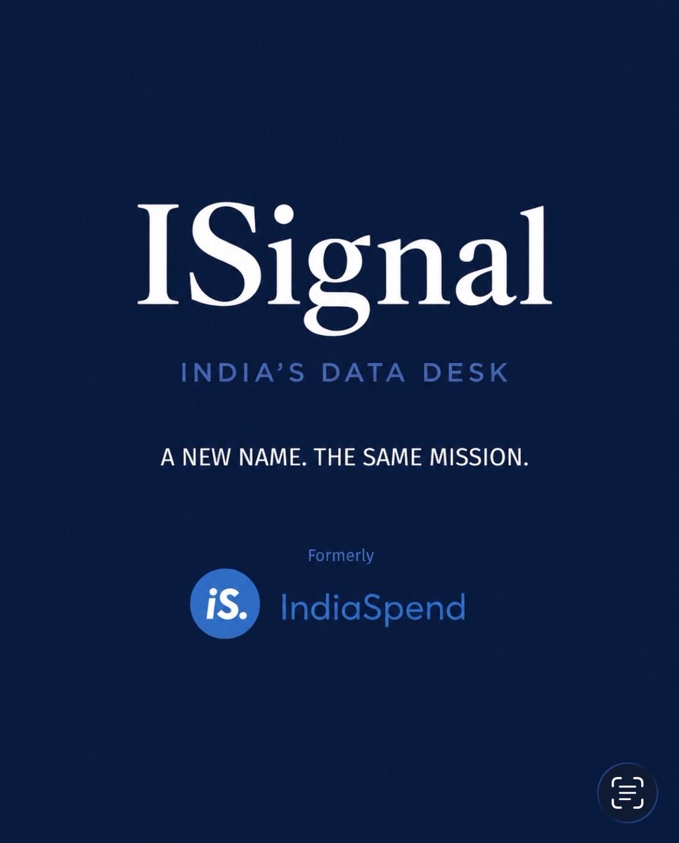 ISignalOfficial's tweet photo. Today, we begin a new chapter as ISignal.

For 15 years, IndiaSpend has used data to tell stories. Our mission remains the same.

Read more: https://t.co/sURsCGsTNn https://t.co/At2RWTljIK