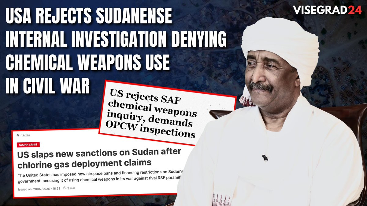 visegrad24's tweet photo. The U.S. has announced that it's rejecting Sudan's "internal investigation" which claims that there is no evidence on the Sudanese Armed Forces (SAF) using chemical weapons in the civil war.

The U.S. has no faith in the Sudanese investigation and decided to place a second round of sanctions on the country for using chlorine gas in the war.

The U.S. demands that Sudan allows for an independent international investigation to be carried out by the Organisation for the Prohibition of Chemical Weapons (OPCW).

The Islamist-allied Sudanese Armed Forces were caught on footage when they dropped barrels with chlorine gas in September 2024 against enemy combatants around the al-Jaili oil refinery and the Garri military base.

The U.S. first sanctioned Sudan in May 2025 for those crimes.