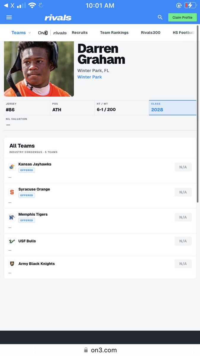 darrengraham00's tweet photo. DARREN GRAHAM 
6’1 200 
ATH
3.0 GPA
0 star

@ChadSimmons_ @samspiegs @SWiltfong_ @CodyBellaire @adamgorney @AllenTrieu @GregBiggins @TheUCReport https://t.co/huCj098X2e
