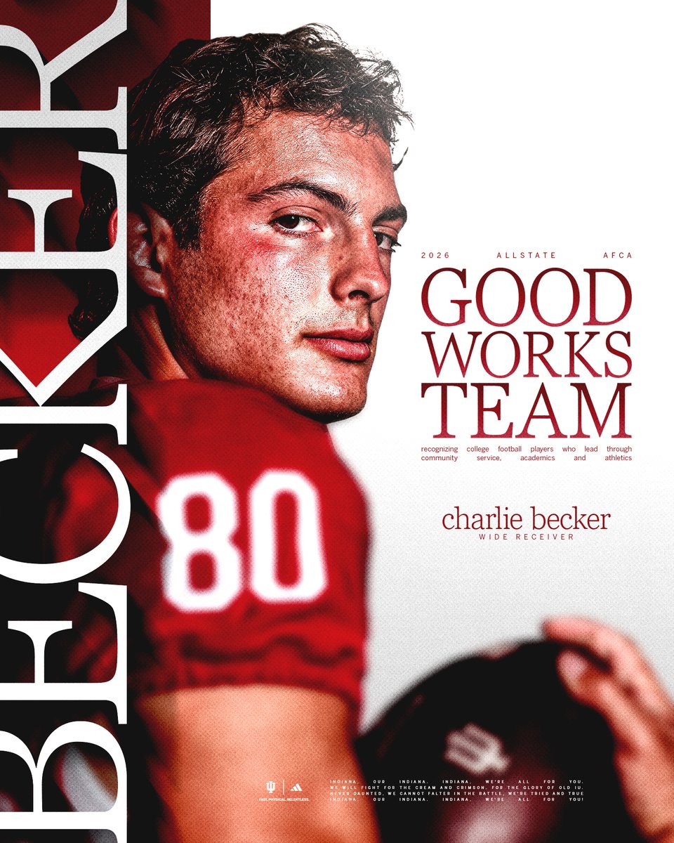 IndianaFootball's tweet photo. Charlie B is a nominee for the Allstate AFCA Good Works Team! https://t.co/xcriUSmKNh
