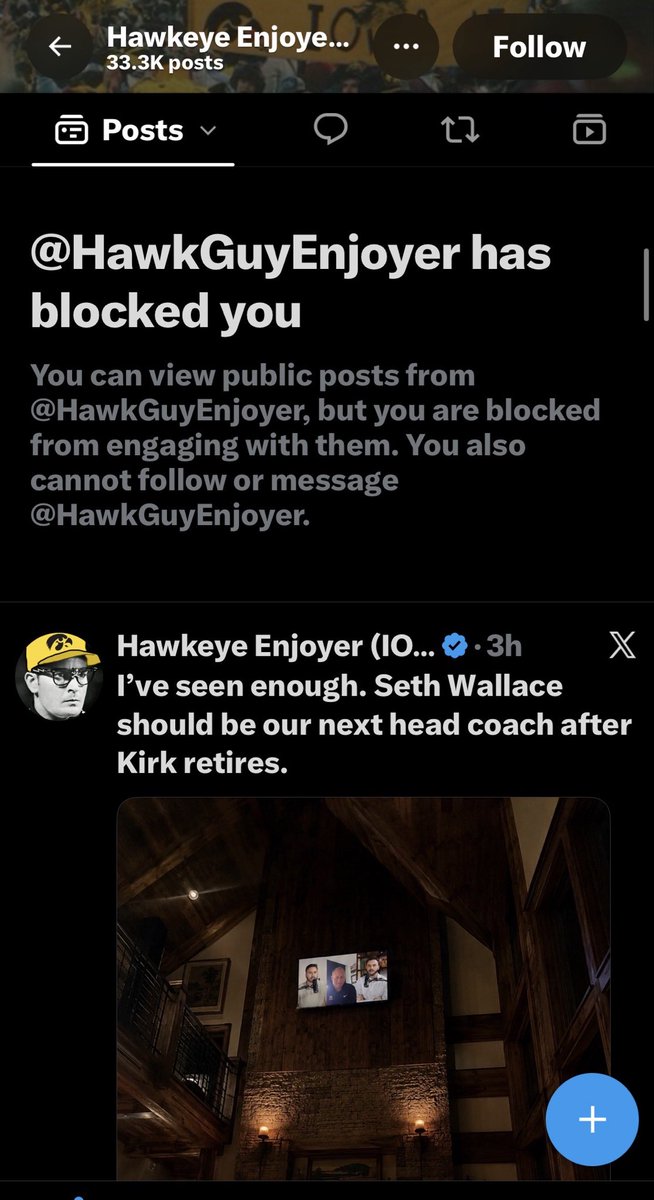 HawkGuyDestroy's tweet photo. @HawkGuyEnjoyer blocked me because he’s a cuck and doesn’t want to hear from opposition or people who think differently than him. Interesting… sounds very WEAK and PATHETIC! What a loser! https://t.co/pesO0FVDY3