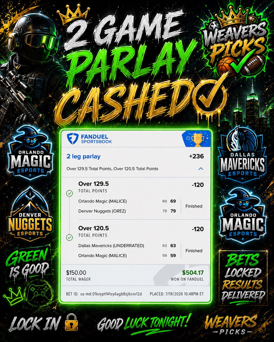 WeaversPicks's tweet photo. Cash it!! https://t.co/oPDIeYizYr
