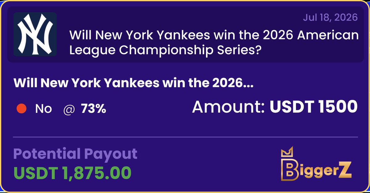 WaltonBeni's tweet photo. Why is it so hard to get a bet down on these major events? Sticking with BiggerZ from now on since Polymarket’s platform is basically unusable half the time. https://t.co/GjyvQTN93h