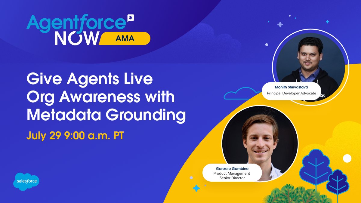 SalesforceforIT's tweet photo. AI coding agents are only as smart as the context they can see.

The Metadata Grounding MCP gives dev agents real-time visibility into your Salesforce org's metadata, objects, and configurations.

Join Salesforce development experts for demos and a live AMA. RSVP today: https://t.co/7tfohi6kxa