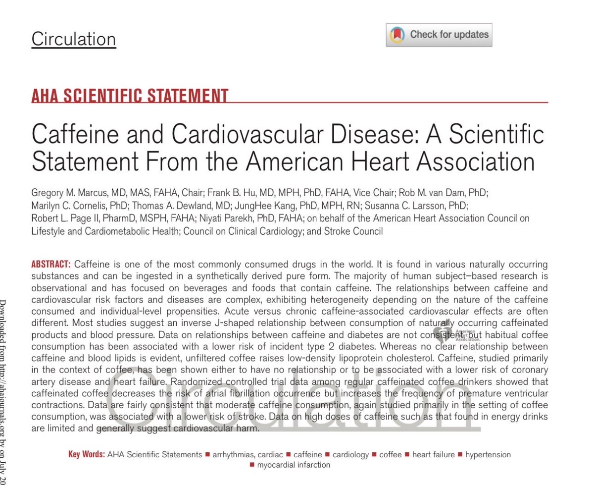 HanCardiomd's tweet photo. #Caffeine and #CVDs: A Scientific Statement From the American Heart Association
https://t.co/We6PcbPUaP
@YepunaHB @MarilynCornelis @LarssonSC @gregorymmarcus
@AHAScience @CircAHA https://t.co/s6ksY8jQr9
