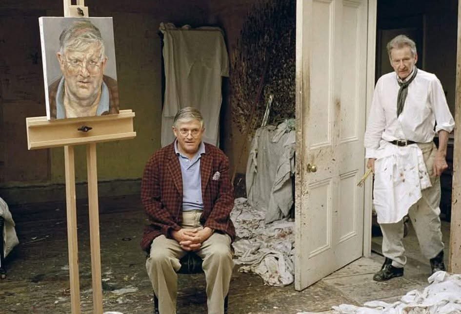 CHOKOEV's tweet photo. David Hockney and Lucian Freud, 2002 https://t.co/Q3eFj2wxKB