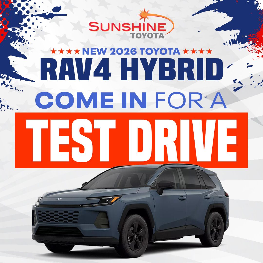 ToyotaSunshine's tweet photo. Eye it – try it – buy it! Test drive the new RAV4 Hybrid!

#sunshinetoyota #toyota #carsforsale https://t.co/QLNXVFJCAt