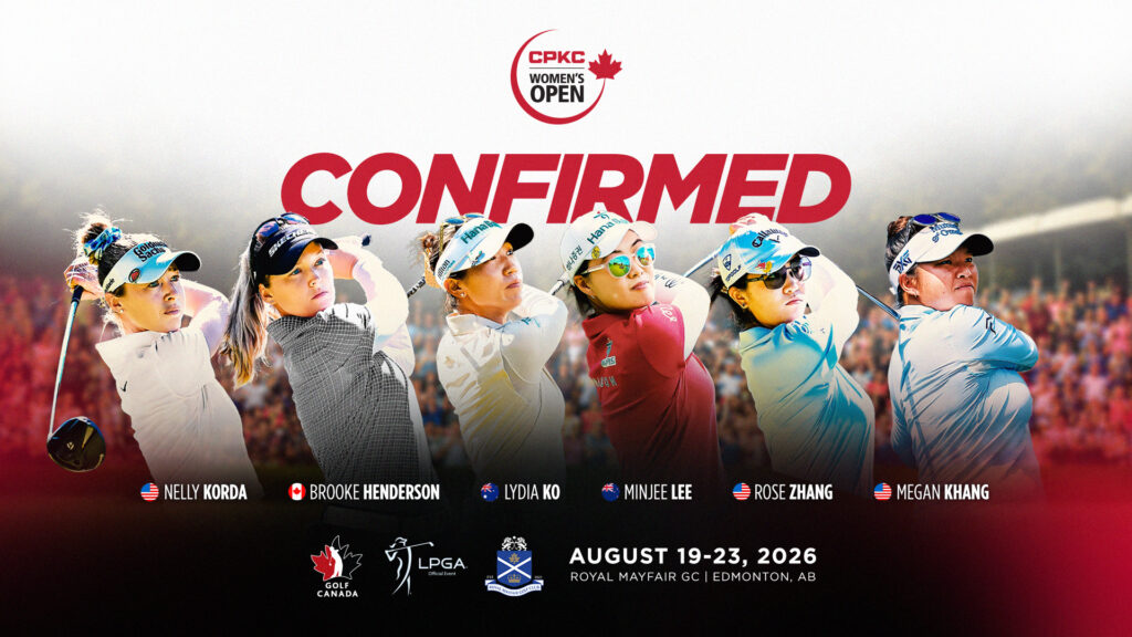 GolfCanada's tweet photo. A championship field starts here. 🏆

Defending champ Brooke Henderson will headline the @cpkcwomensopen field as major champions and fan favourites assemble for Canada's National Women’s Open.

Get your tickets now at https://t.co/dkvwFG4UMX https://t.co/Ks6MonkQpH