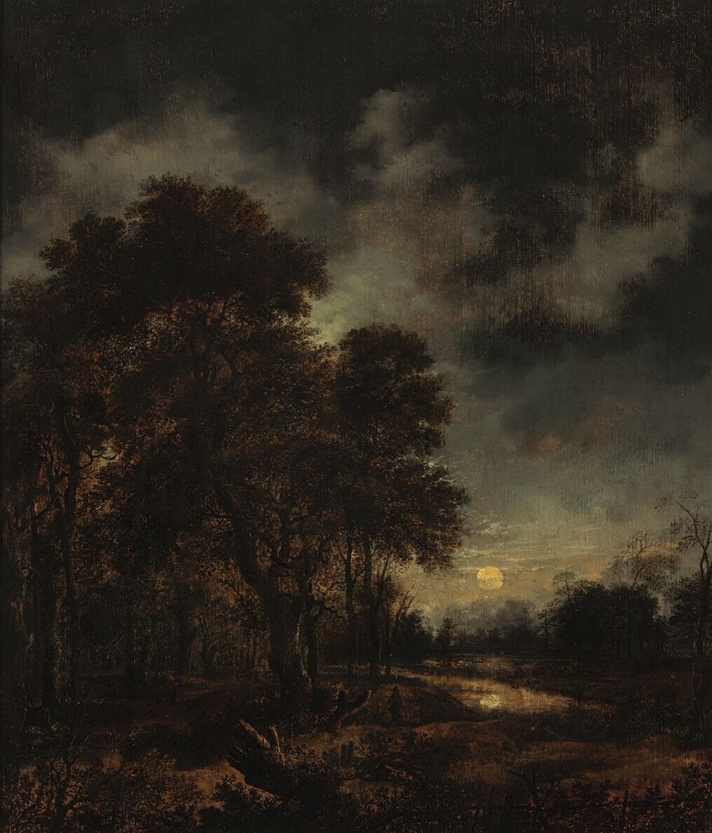 Goudriaan2's tweet photo. Landscape by Moonlight  
Aert van der Neer, 17th century https://t.co/kCojUqoyF2