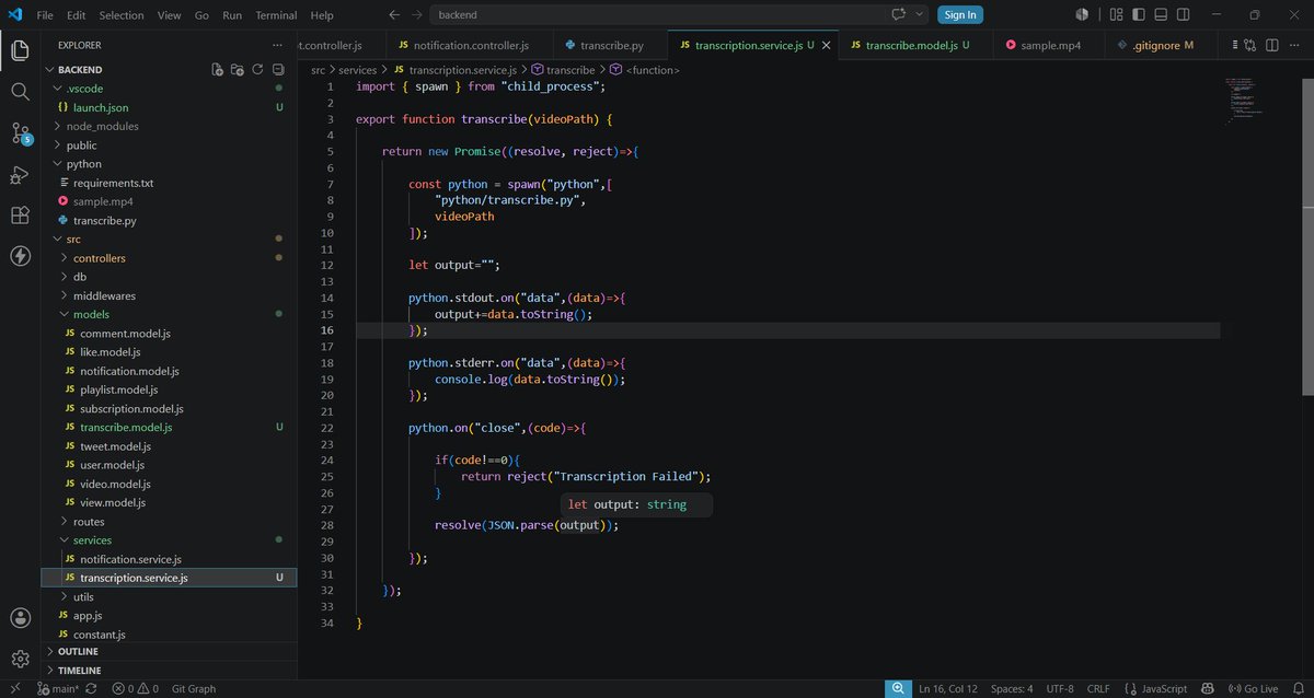 _a_m_i_t_1's tweet photo. Day 742 of #800DaysOfCode
Developed the transcription model and service for my video platform using Faster-Whisper. Adding video transcription and AI powered features.
#OpenSource #Whisper #AI #RAG #LLM #NodeJS #ReactJS #MongoDB #WebDevelopment #FullStackDeveloper https://t.co/xYc3Ow4JIh