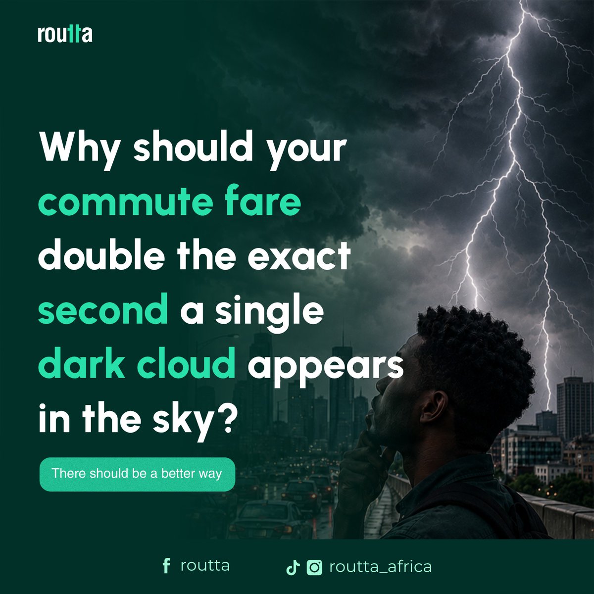 routta_africa's tweet photo. Ever noticed how your transport fare magically doubles the moment it starts raining?
With Routta, your fare is based on distance, not the weather, traffic, or arbitrary price hikes.
✓ No hidden charges. ✓ No surprise fares.
#RouttaIsComing
#MobilityMadeEasy
#TechNigeria https://t.co/hJMckLi8AJ