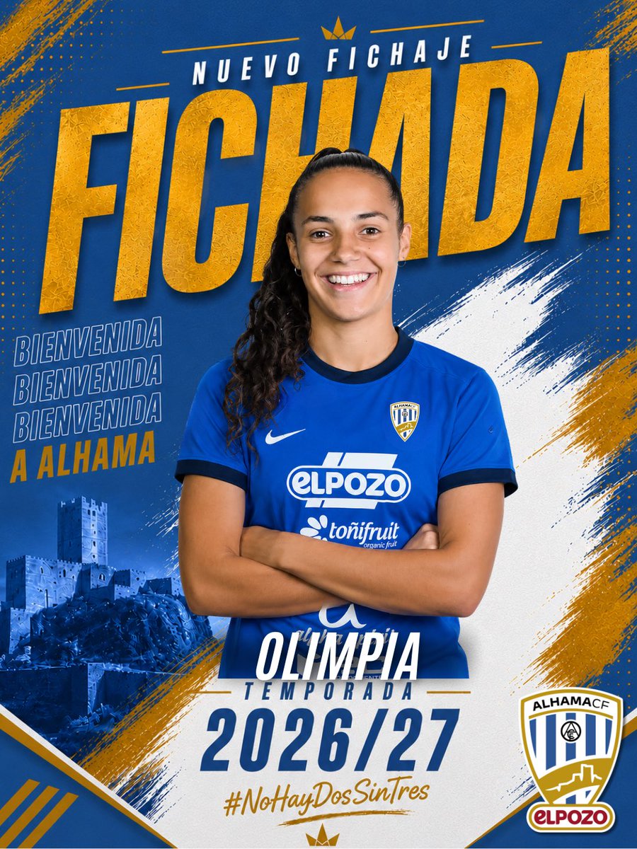 AlhamaElPozo's tweet photo. 𝐏𝐨𝐥𝐢𝐯𝐚𝐥𝐞𝐧𝐜𝐢𝐚 𝐝𝐞𝐟𝐞𝐧𝐬𝐢𝐯𝐚 🧱

La defensa murciana Olimpia López se incorpora al Alhama CF ElPozo para reforzar la línea defensiva de cara a la temporada 2026/27.

A sus 18 años, llega tras una temporada en el Elche CF, donde continuó su crecimiento deportivo. Puede actuar como lateral derecho, lateral izquierdo o central, destacando por su potencia física, velocidad y capacidad para adaptarse a diferentes posiciones defensivas.

Conoce la casa y regresa para dar un nuevo paso en su progresión. En su trayectoria también figuran un ascenso a Tercera RFEF con nuestro filial y convocatorias con el primer equipo.
