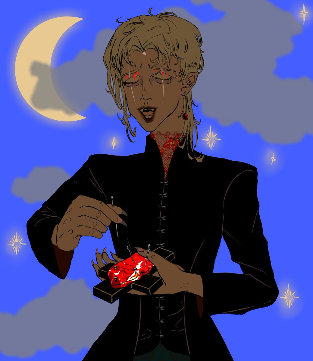 sof_t2611's tweet photo. vampire kakyoin AU 
ft DIO in the form of a piece of flesh

#kakyoin #vampirekakyoin #jjbafanart https://t.co/LOYClRqKfl