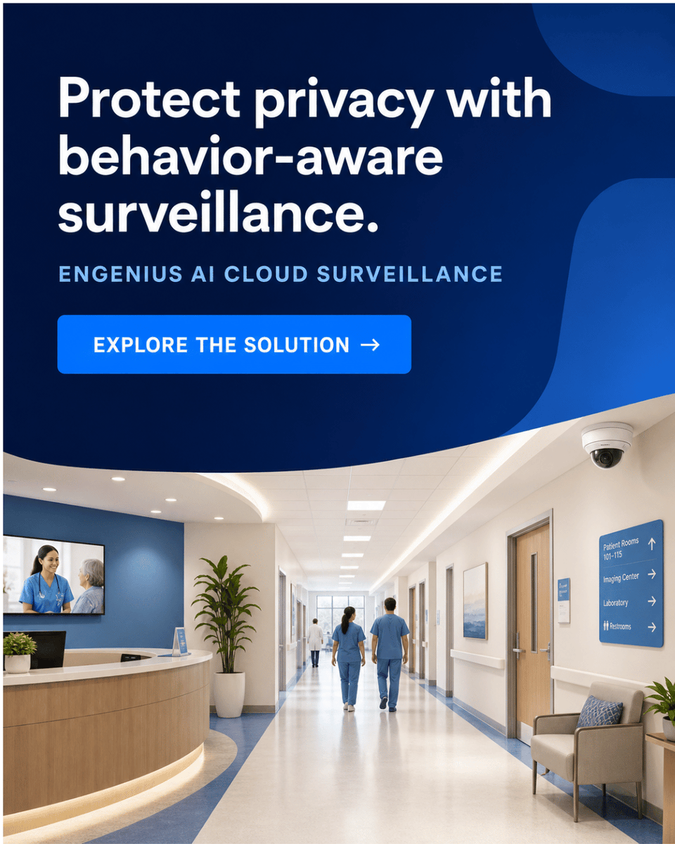 EngeniusTech's tweet photo. A visitor takes photos in a restricted treatment area. Motion alerts cannot recognize that behavior.

With EnGenius SD-Alert, describe what to monitor. Cloud AI understands the context, alerts your team, and links the relevant video.

Learn more: https://t.co/f2koXWbr1n https://t.co/b8LqPUCIm0