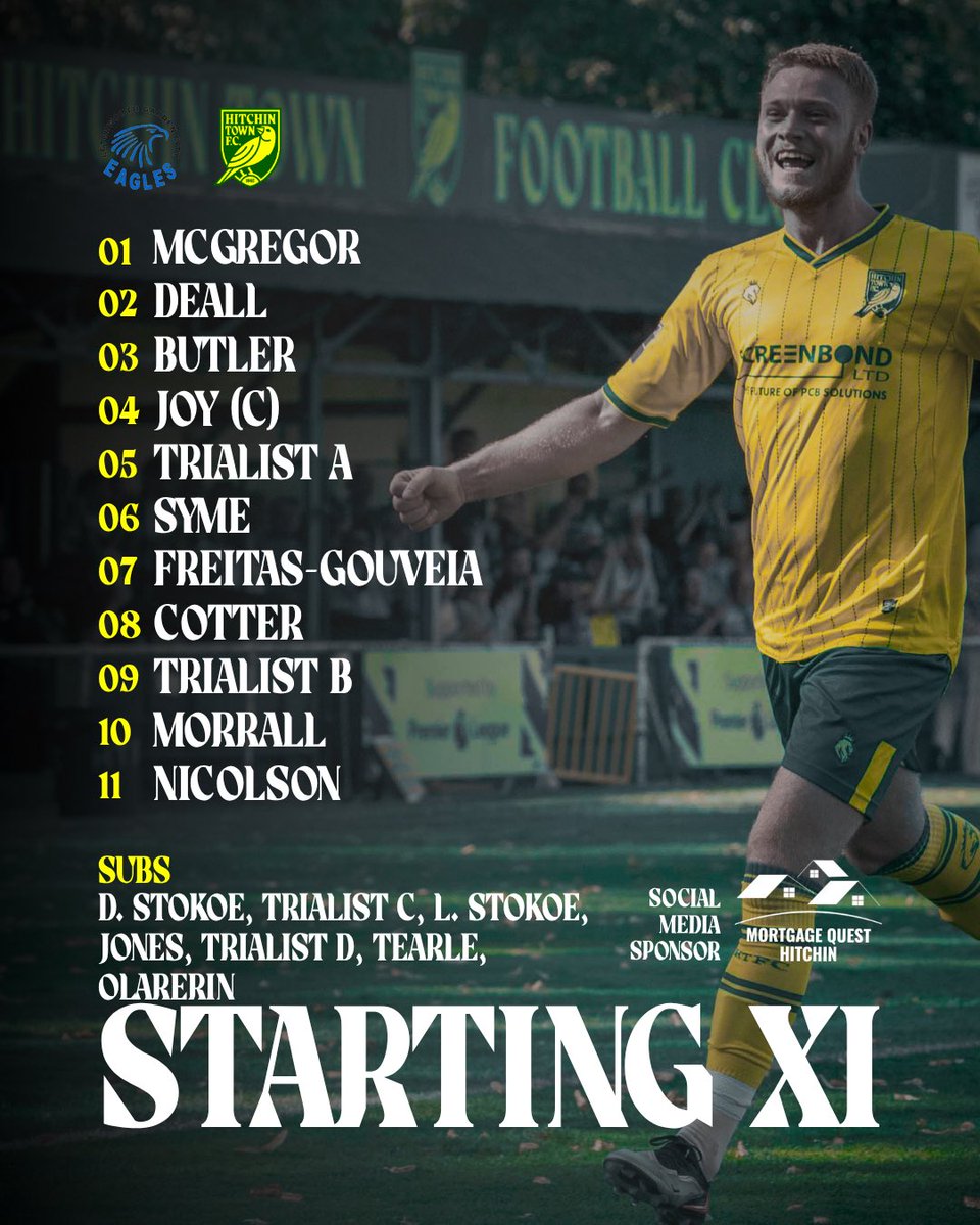 HitchinTownFC's tweet photo. 🔢 LINE-UP

Here is your @HitchinTownFC team for tonight’s pre-season friendly against @LGCEaglesFC https://t.co/mUO7vMiBRu