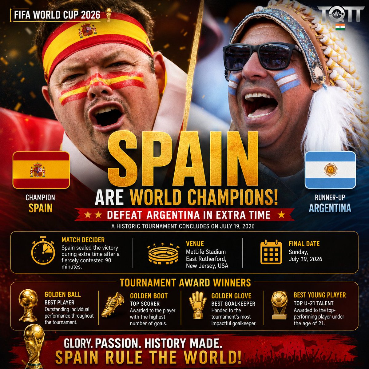 tott_ind_offl's tweet photo. #FIFAWorldCup2026 #Spain #Argentina #WorldChampions #FootballFinal #LaRoja #Sports #FootballNews https://t.co/wC0do1Ja0b