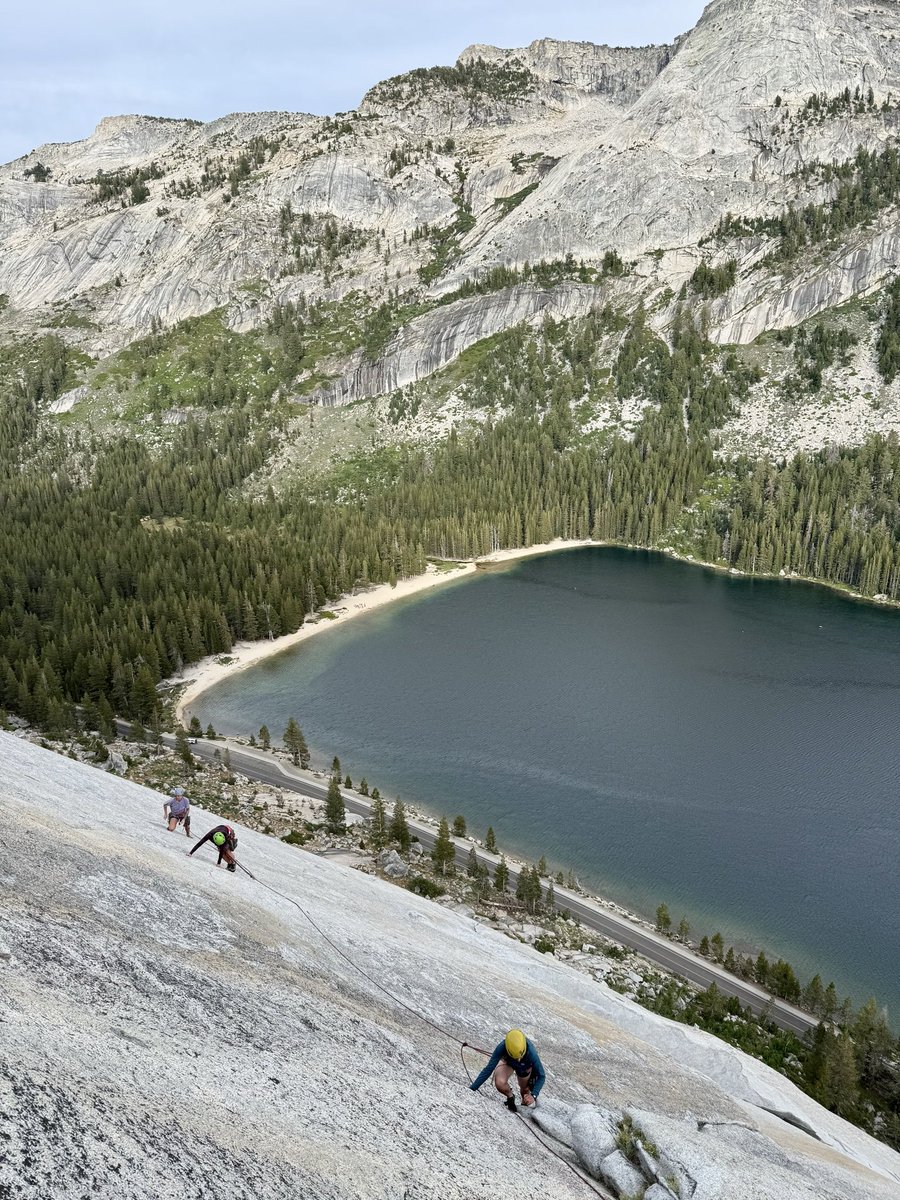 AlexHonnold's tweet photo. One of the highlights of our family Tuolumne camping trip was taking my sister, mother in law, and friend up the Great White Book (5.6) on Stately Pleasure dome. It’s one of my favorite routes and it was a total pleasure to share it with some of my favorite people. And it’s so scenic above Tenaya Lake.