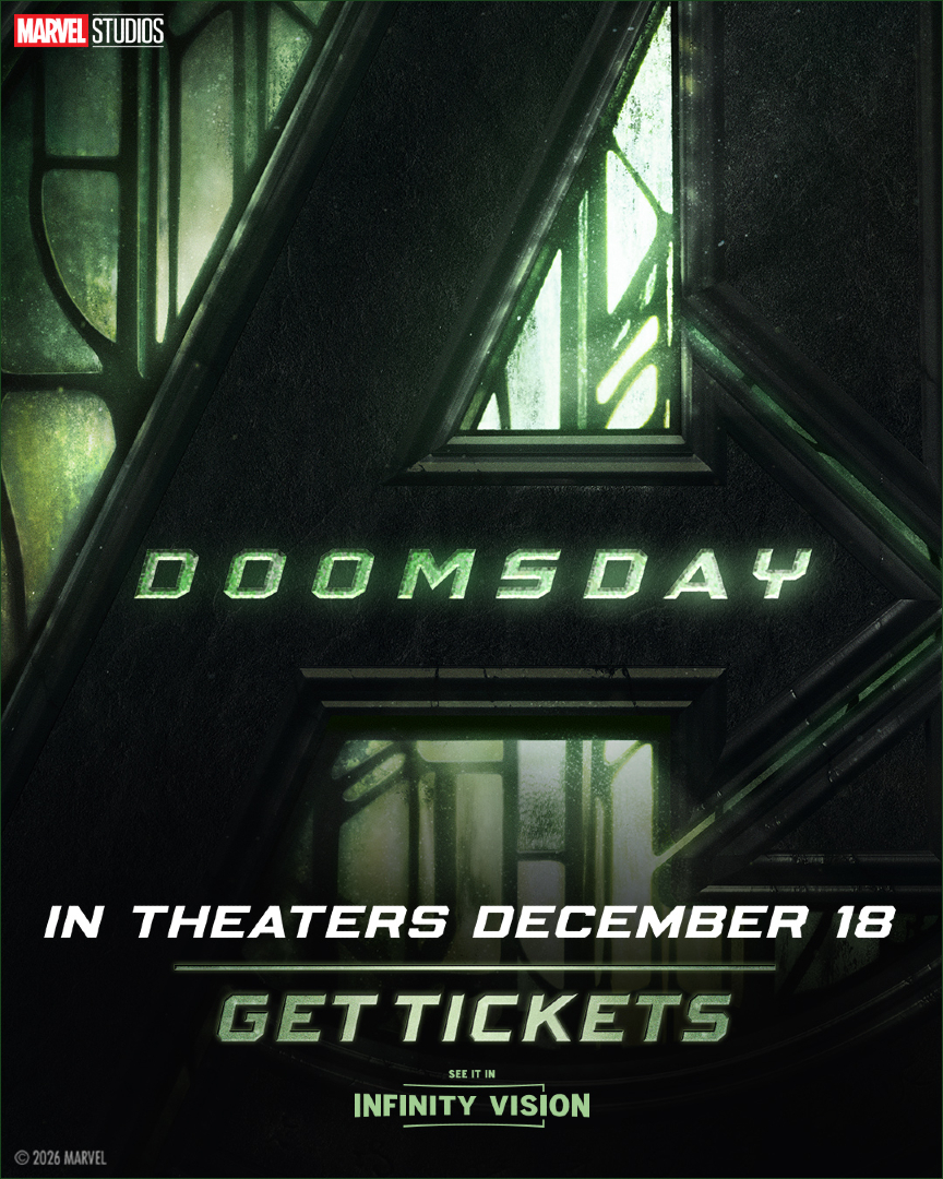 RealD3D's tweet photo. Marvel Studios' Avengers: Doomsday tickets are now on sale. See it in REALD 3D on an INFINITY VISION Screen for a more immersive experience. 

#3DMovies #InRealD3D https://t.co/OJ6UAlL7si