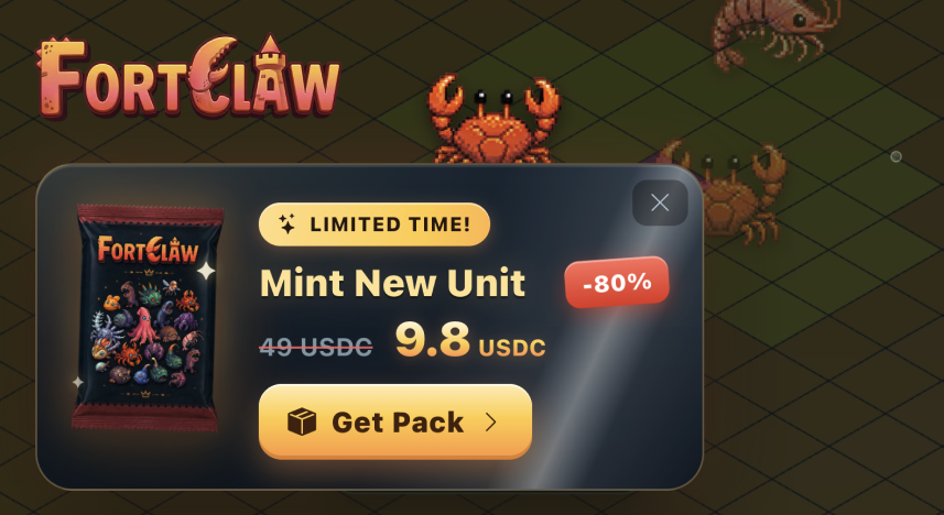 fort_claw's tweet photo. For a limited time only

Molt Packs available from 9.8 USDC! https://t.co/C4bFCZHJtO