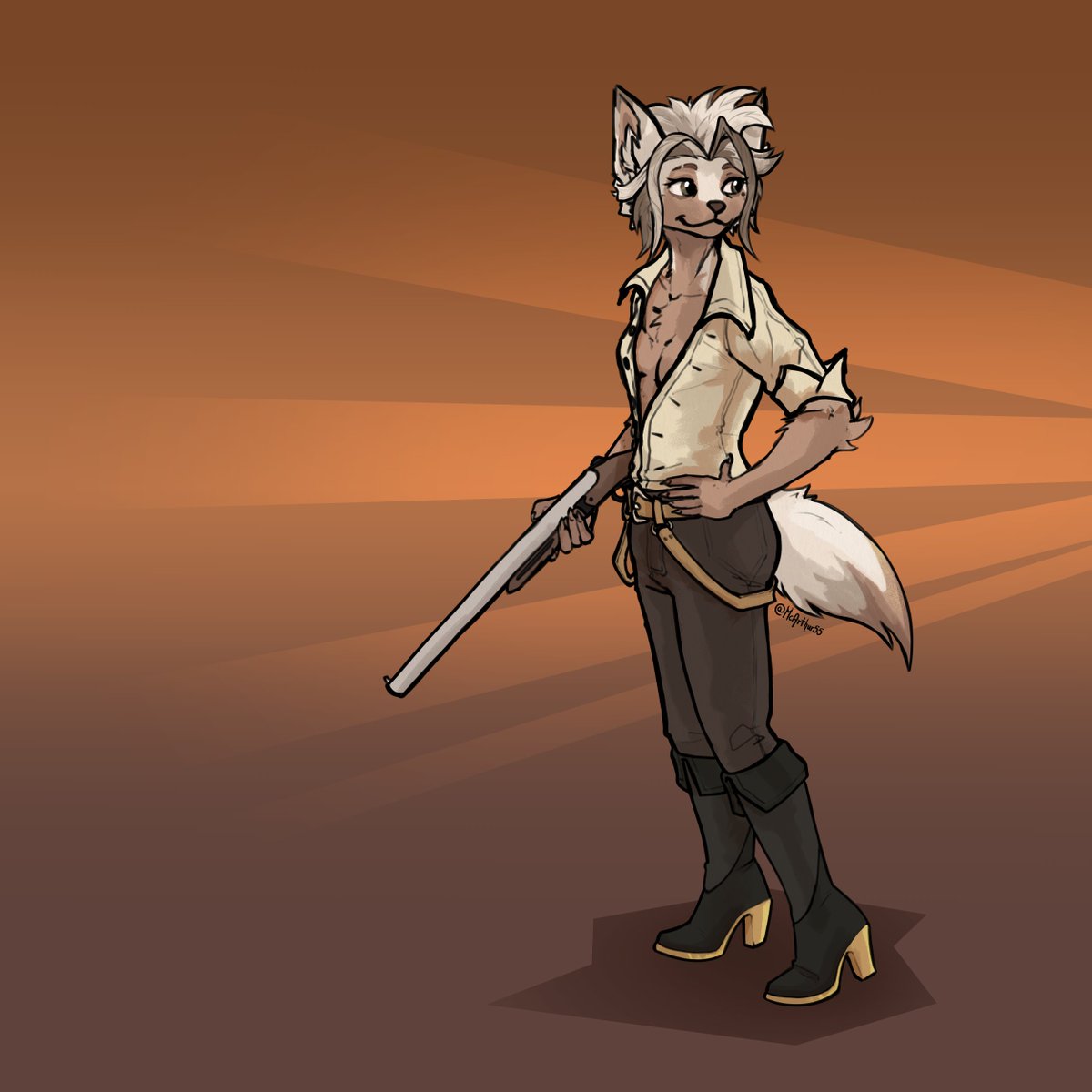 McArthur55's tweet photo. Attack for @Va1eskaa_ - cowgirl foxes are definitely right up my alley! #artfight2026ㅤ https://t.co/6lYsK2ktdQ