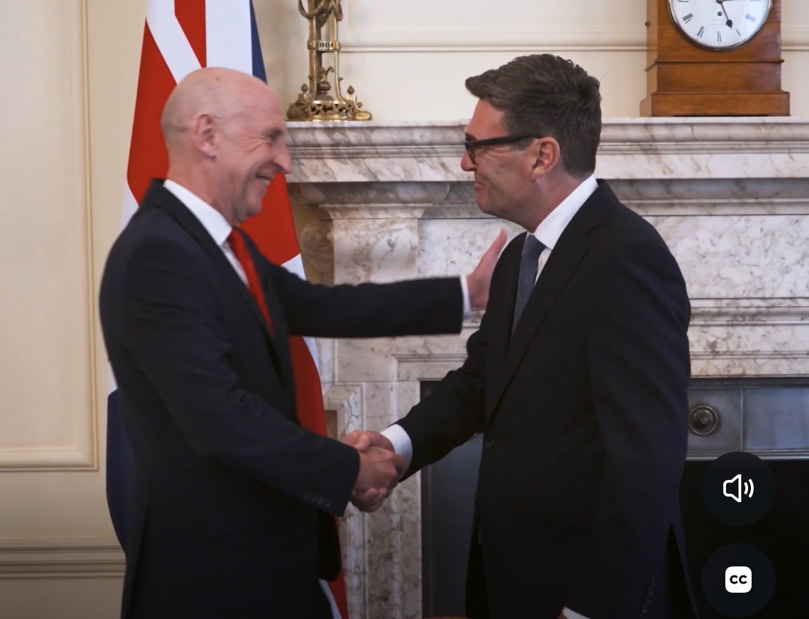 NGoloinaPolo's tweet photo. Quite sweet seeing the combo of Andy Burnham and John Healey as PM &amp; Chancellor. 

They look like if Harry Potter and Voldemort decided to team up together and run Hogwarts. https://t.co/a0lkO9RJoz
