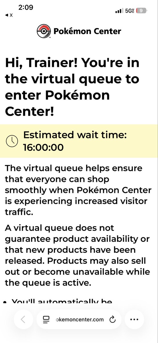 GraceHermick53's tweet photo. @Ppelle30 @PokeTCGAlerts @PokemonCenterUS I just gave up I tried for a while and my time got up to 16 hours!! Then ot eventually actually kicked me… I just wanna rip stuff with my boyfriend man this is so annoying @PokemonCenterUS fix it!!! https://t.co/r3OZygZ018