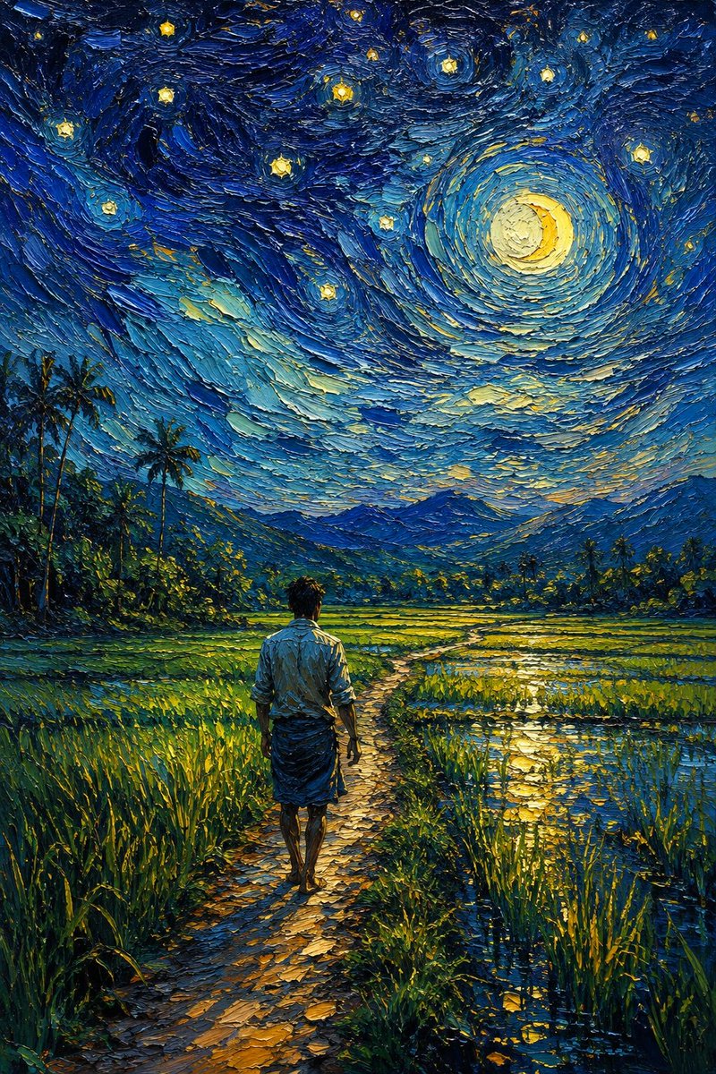 graphic_dailyy's tweet photo. Starry night the paddy field. Impasto drawing
#Art #Drawing #painting #design #AIart️️️️️️️️️️️️️️️️️️️️️️️️️️️️️️️️️️️️️️️️️️️️️️️️️️️ #graphic #trending #oilpaint #colors https://t.co/FKWagnKjLE