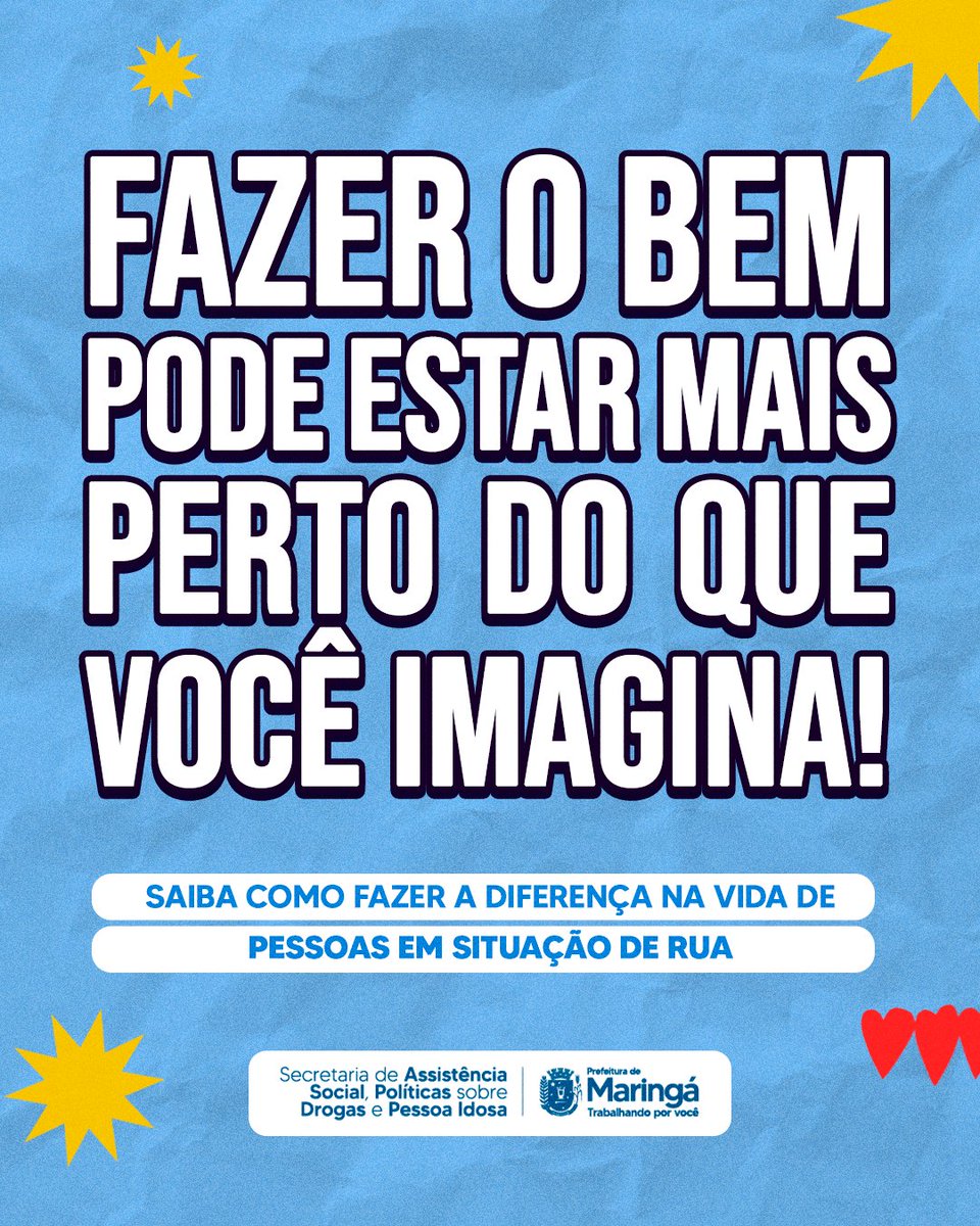 prefdemaringa's tweet photo. Ei, você sabe como ajudar alguém em situação de rua? 🤝💙 https://t.co/Kro5B8pO2S