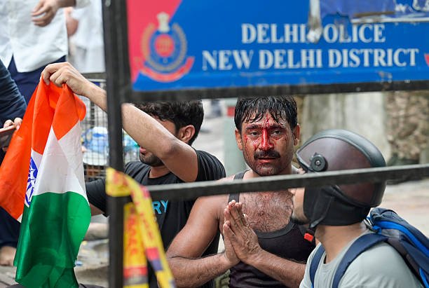 Neetivaan's tweet photo. pictures from jantar mantar protest today 

the complete blame is on modi because he wants to save Dharmendra Pradhan https://t.co/8AM409nNYX