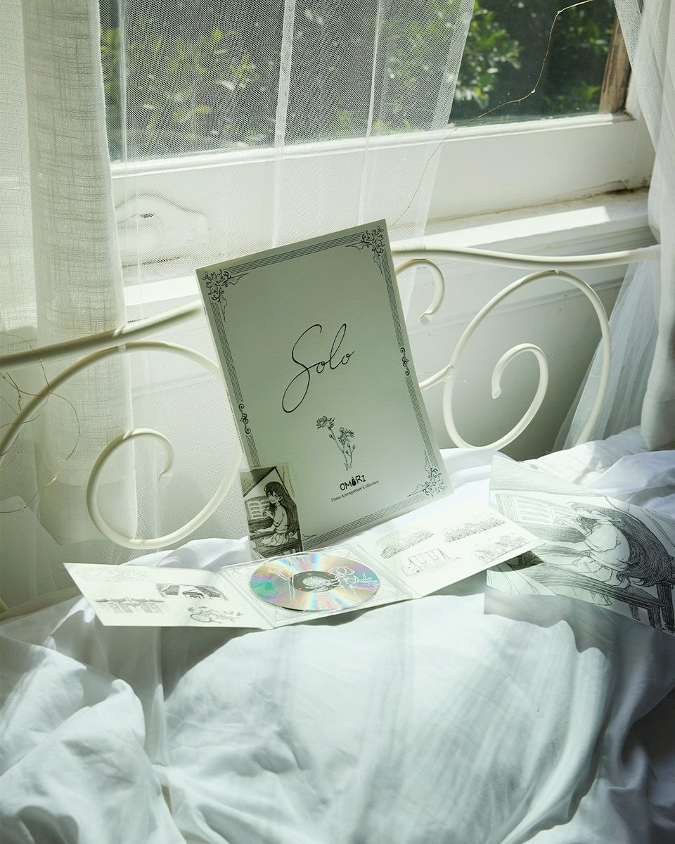 _omocat's tweet photo. "Solo" OMORI piano arrangement sheet music book and the OMORI vinyl soundtrack are back in stock! (https://t.co/McNXoptVur) https://t.co/j8nO28nWWl
