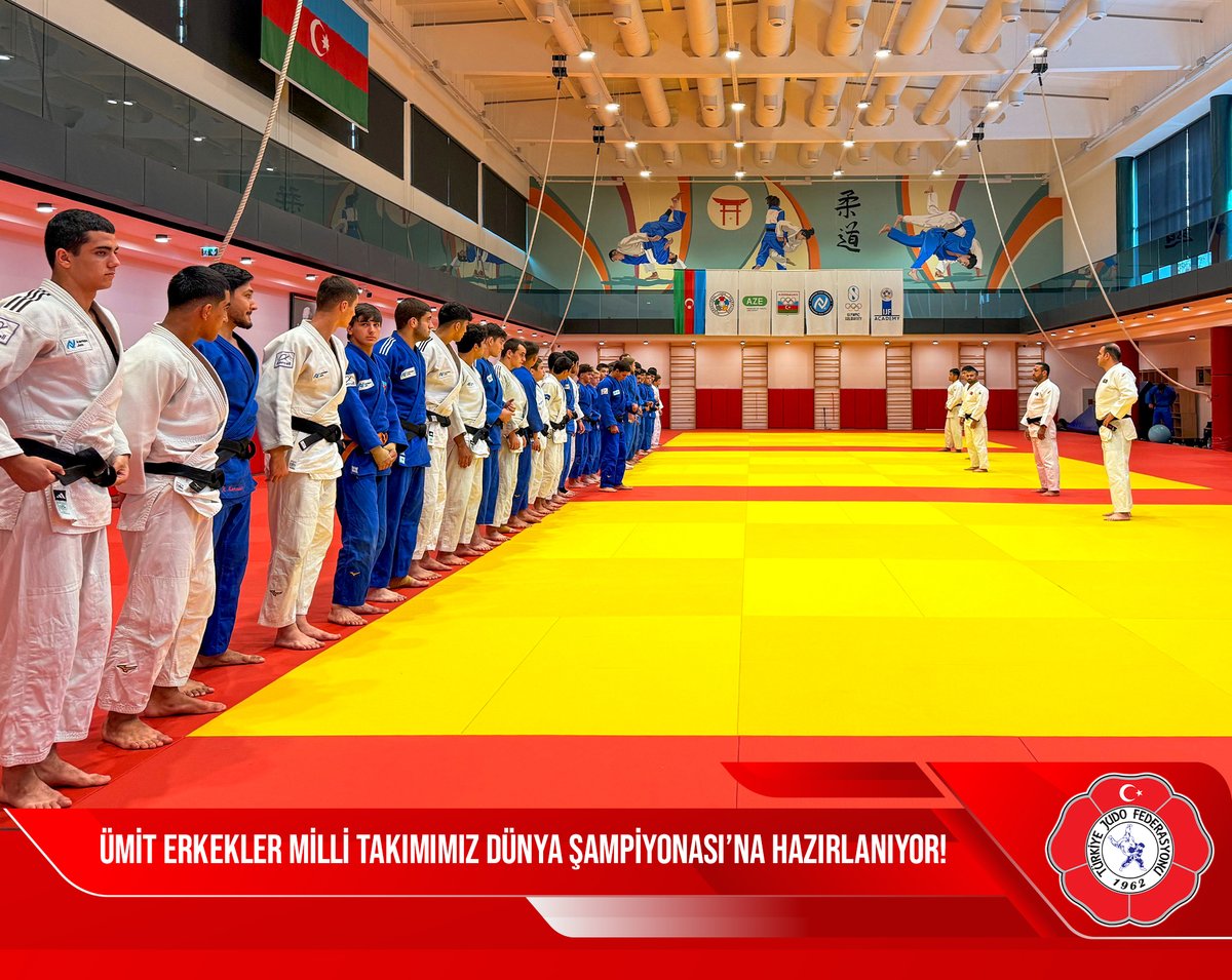turkjudo's tweet photo. Ümit Erkek Milli Takımımız Bakü’de Dünya Şampiyonası’na Hazırlanıyor!

Ümit Erkek Milli Takımımız, Dünya Şampiyonası hazırlıkları kapsamında Azerbaycan’ın başkenti Bakü’de düzenlenen uluslararası ortak çalışma kampında çalışmalarını sürdürüyor.

19-29 Temmuz 2026 tarihleri arasında gerçekleştirilen kampta sporcularımız; teknik, taktik, kondisyon ve müsabaka çalışmalarına yoğun tempoda devam ediyor.

Başantrenör Sinan Sandal yönetimindeki Ümit Erkek Milli Takımımızda;

🥋 Süleyman Doğru (50 kg)
🥋 Kerem Çebi (55 kg)
🥋 Ramazan Aykut Gür (60 kg)
🥋 Yiğit Erdal Günuğur (66 kg)
🥋 Mihraç Efe Özbay (66 kg)
🥋 Tahsin Efe Yılmaz (73 kg)
🥋 Hasgül Efe Tolu (81 kg)

yer alıyor.

Kocaeli Ortak Çalışma Kampı’nın ardından Dünya Şampiyonası hazırlıklarının ikinci etabına Bakü’de devam eden millilerimiz, uluslararası ortak antrenmanlarla hazırlıklarını sürdürüyor.

#TürkiyeJudoFederasyonu
