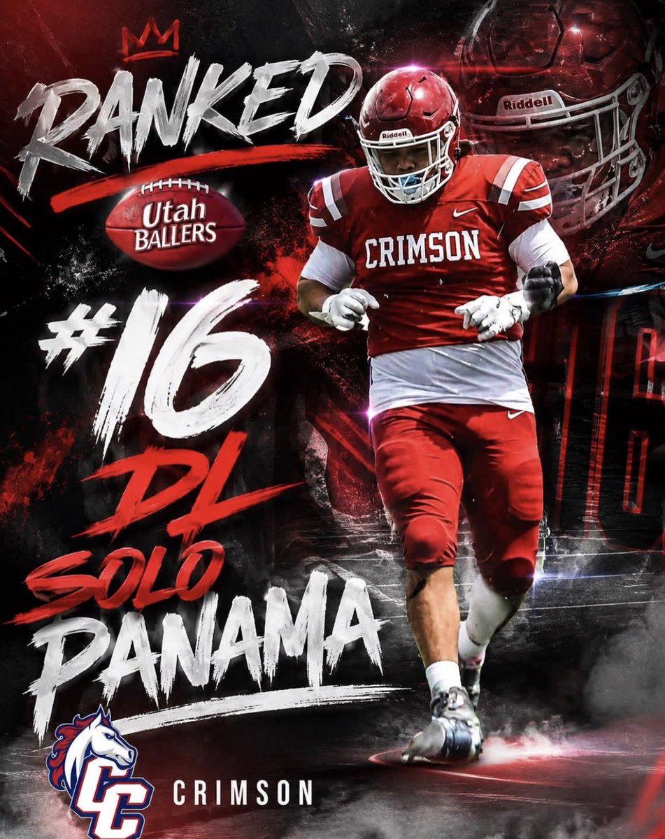 SoloPanama_'s tweet photo. Blessed to be ranked the the 16th overall DLineman in Utah by @ballersinutah‼️ Appreciate the recognition Coach and the fire graphic 🔥 looking forward to make a jump in the rankings this season 💪🏾.
@crimsoncliffsfb
#getbacktour #snrszn https://t.co/RFncT18FWY