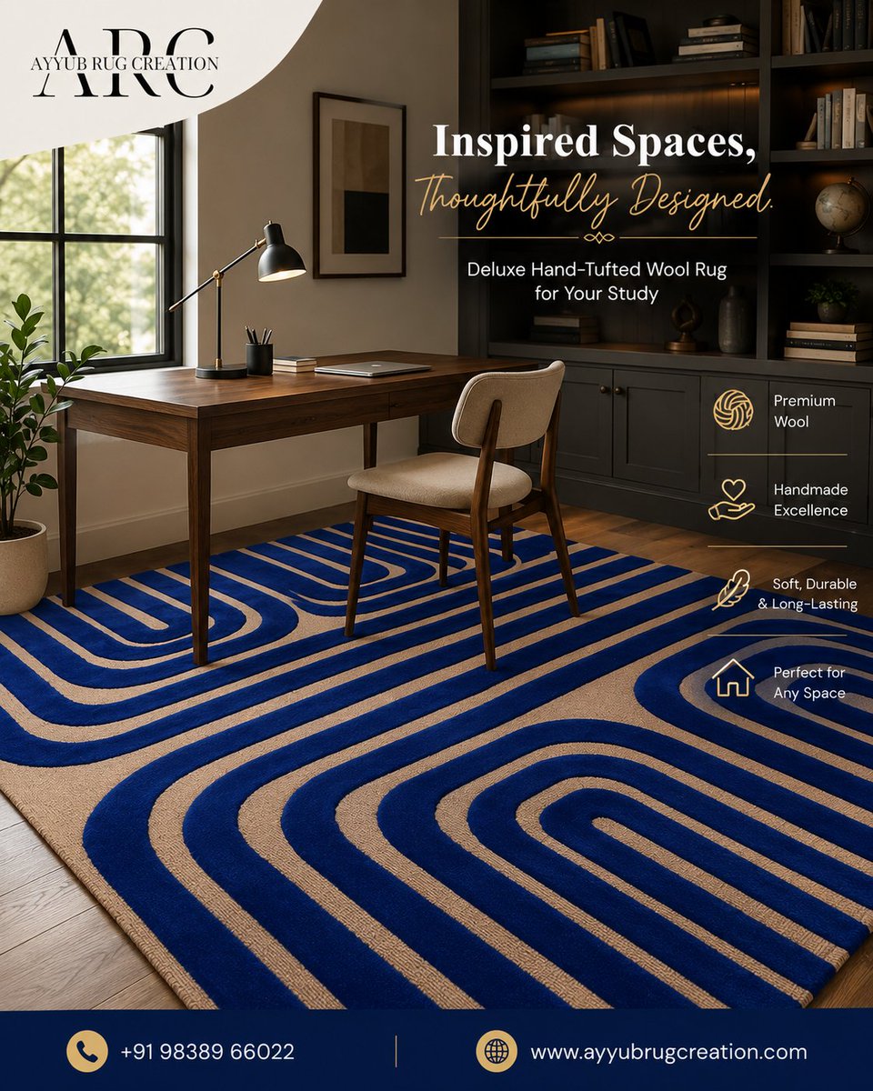 AyyubRug's tweet photo. Elevate every corner of your home with timeless craftsmanship. Our Deluxe Quality Hand-Tufted Wool Rug is handcrafted to bring warmth, elegance, and lasting comfort to your interiors. Whether it's your living room, dining room, bedroom, or entryway, this premium handmade rug https://t.co/zw7kfvCjKi