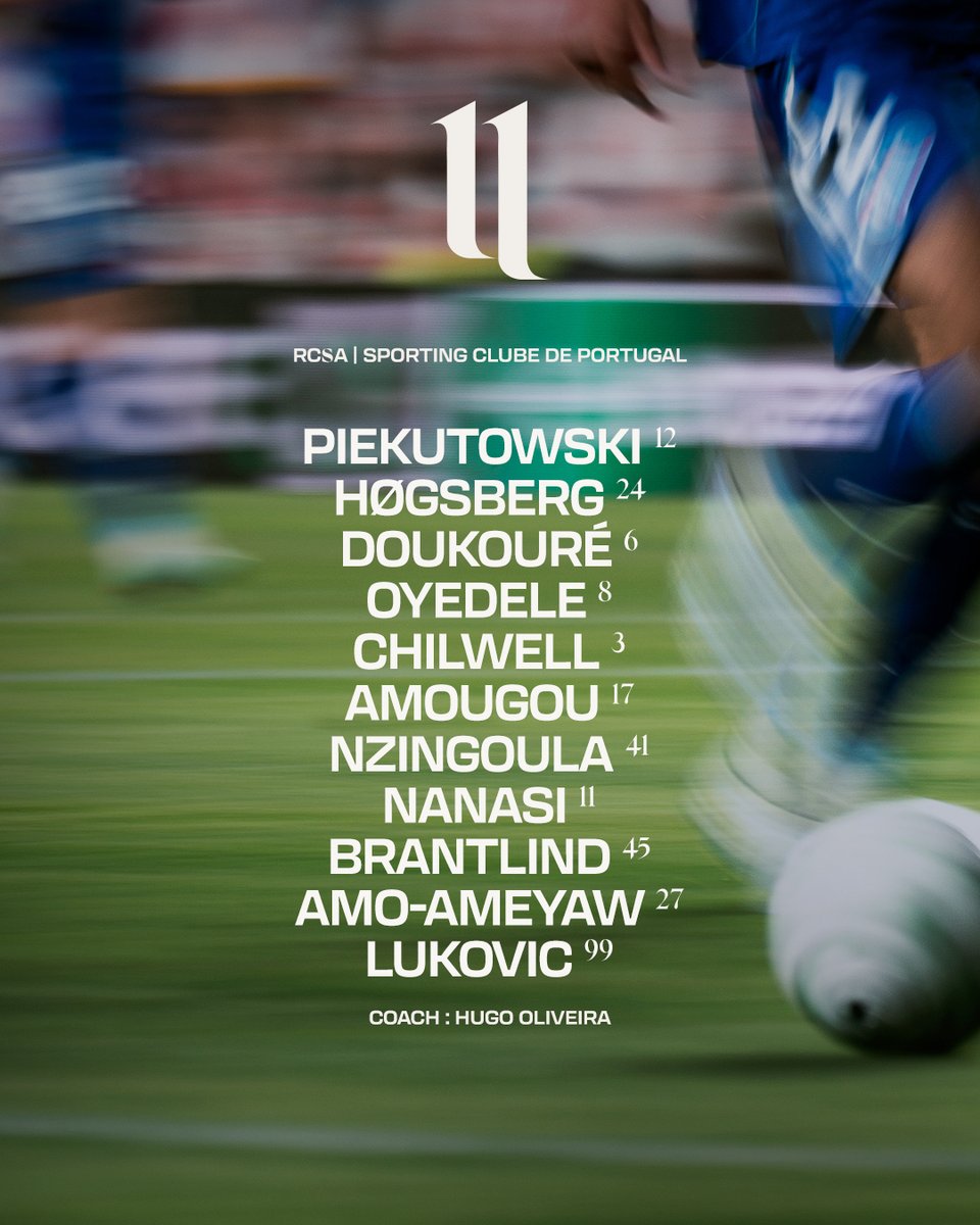 RCSA's tweet photo. Le 𝐗𝐈 𝐝𝐞 𝐝𝐞́𝐩𝐚𝐫𝐭 🆚 @SportingCP 

▸ #RCSASCP https://t.co/21KWuSLVt5