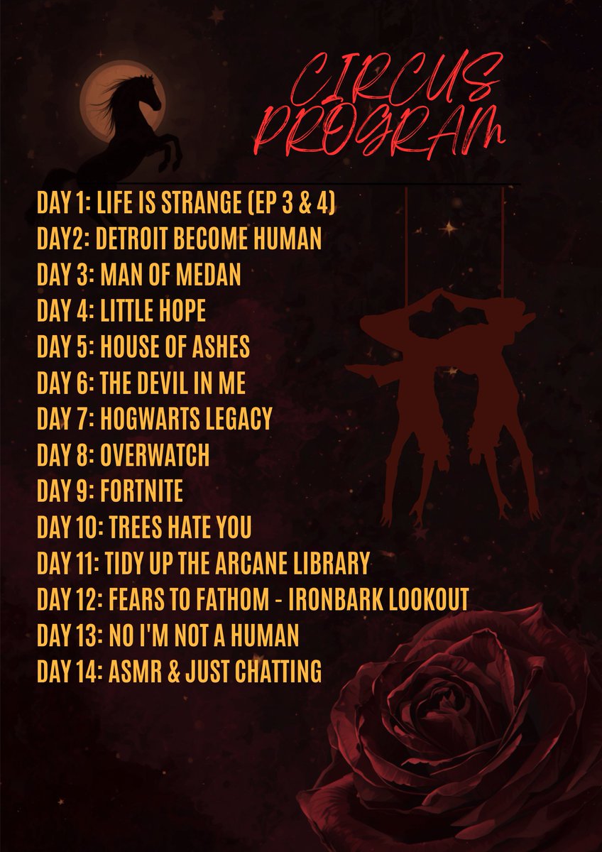 Kixkko's tweet photo. 🎪❤️‍🔥 THE INFERNO CIRCUS SUMMER MARATHON IS HERE!

After a long break, I'm finally back! 💛

🕙 Every night
🇫🇷 10PM–6AM (CET)
🇺🇸 4PM–12AM (EDT)

⚠️ Schedule may shift if games run longer.

🔗 https://t.co/V1XtSRtdfe https://t.co/5r7zTGrwhy