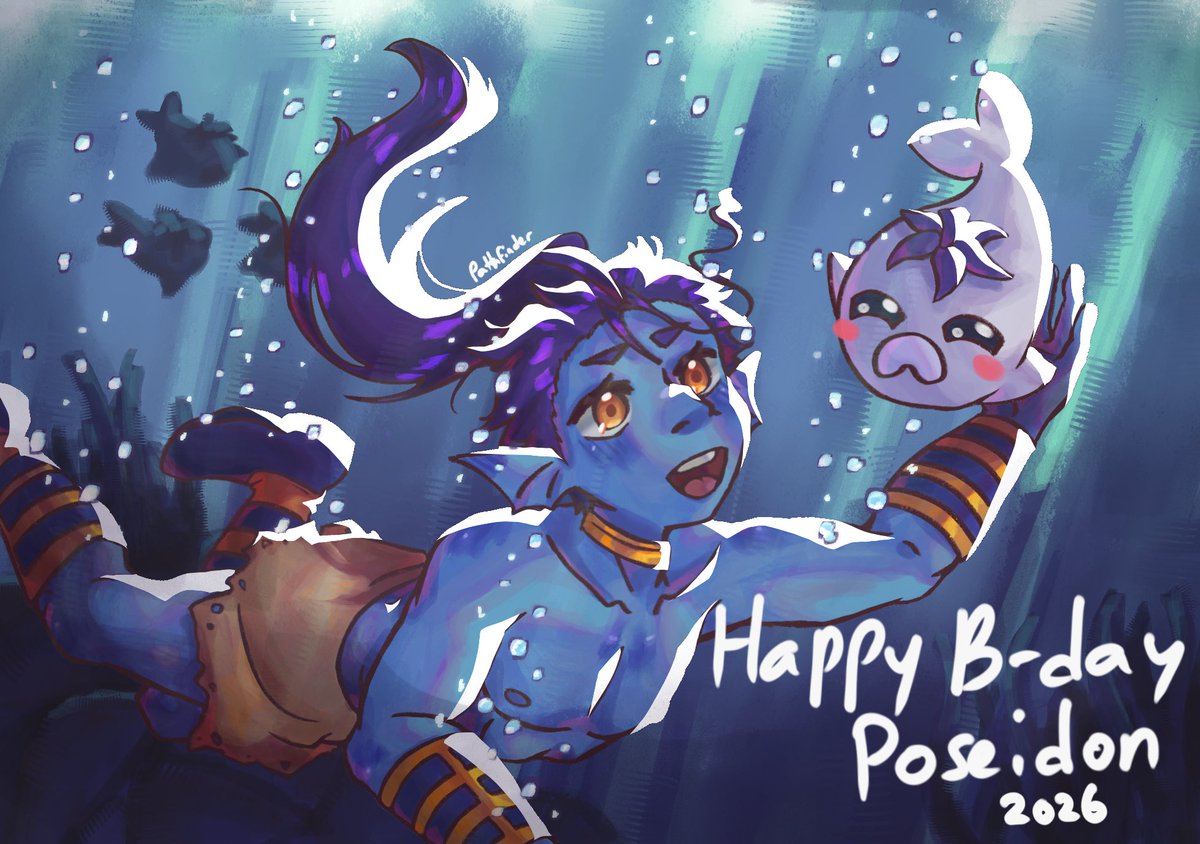 Pathfinder7007's tweet photo. #ポセイドン転生祭2026 #やんちゃボーイ転生祭
Somehow was able to draw a basic background this year, I’m pretty happy with how it turned out! Happy birthday to the cutest やんちゃボ-イ🎉 https://t.co/9Afli4GFMs